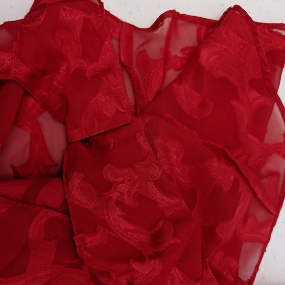 VTG Victoria Secret Gold Label Red Teddy Bodysuit Snap Crotch M - Picture 5 of 6